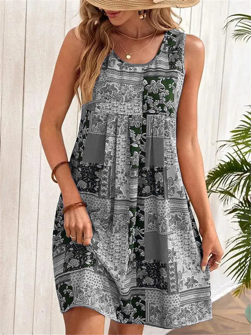Gail - Sleeveless A-Line Dress - Samberule