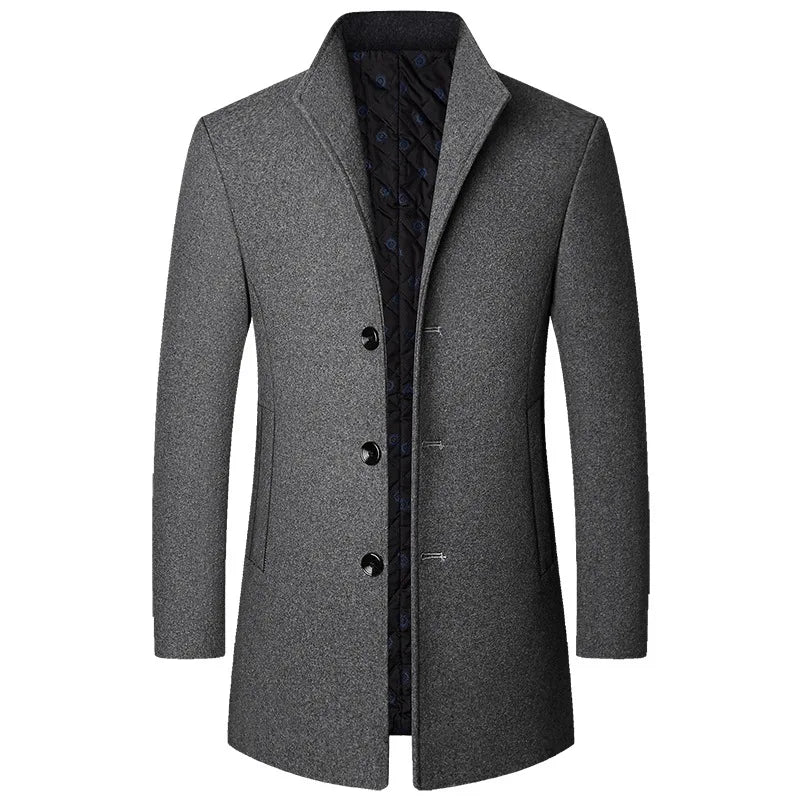 Mason | Men’s Sophisticated Long Overcoat With Buttons - Samberule