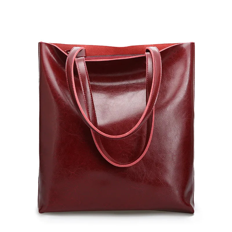 Holly - Leather Structured Tote Bag - Samberule