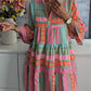 Sofia - Boho Patch Midi Dress - Samberule