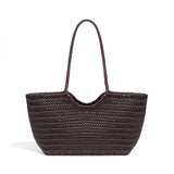 Kathy - Leather Woven Tote Bag - Samberule