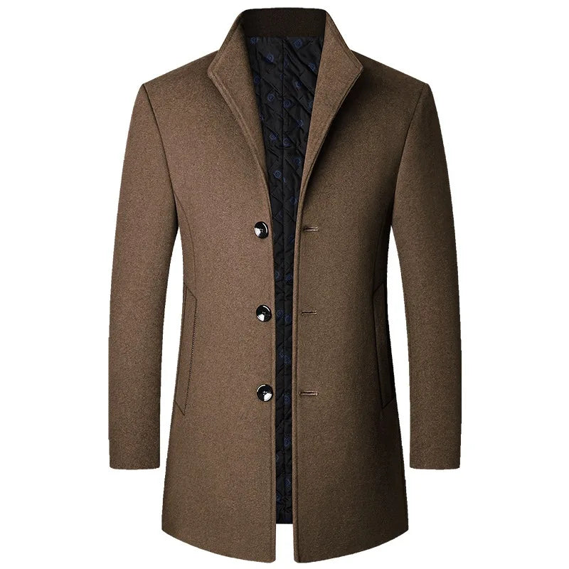 Mason | Men’s Sophisticated Long Overcoat With Buttons - Samberule