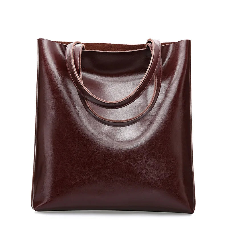 Holly - Leather Structured Tote Bag - Samberule