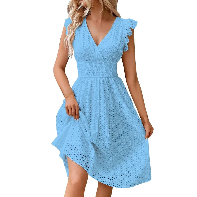Lily - V-Neck Summer Dress - Samberule