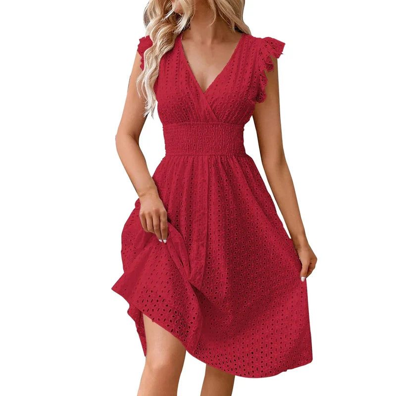 Lily - V-Neck Summer Dress - Samberule