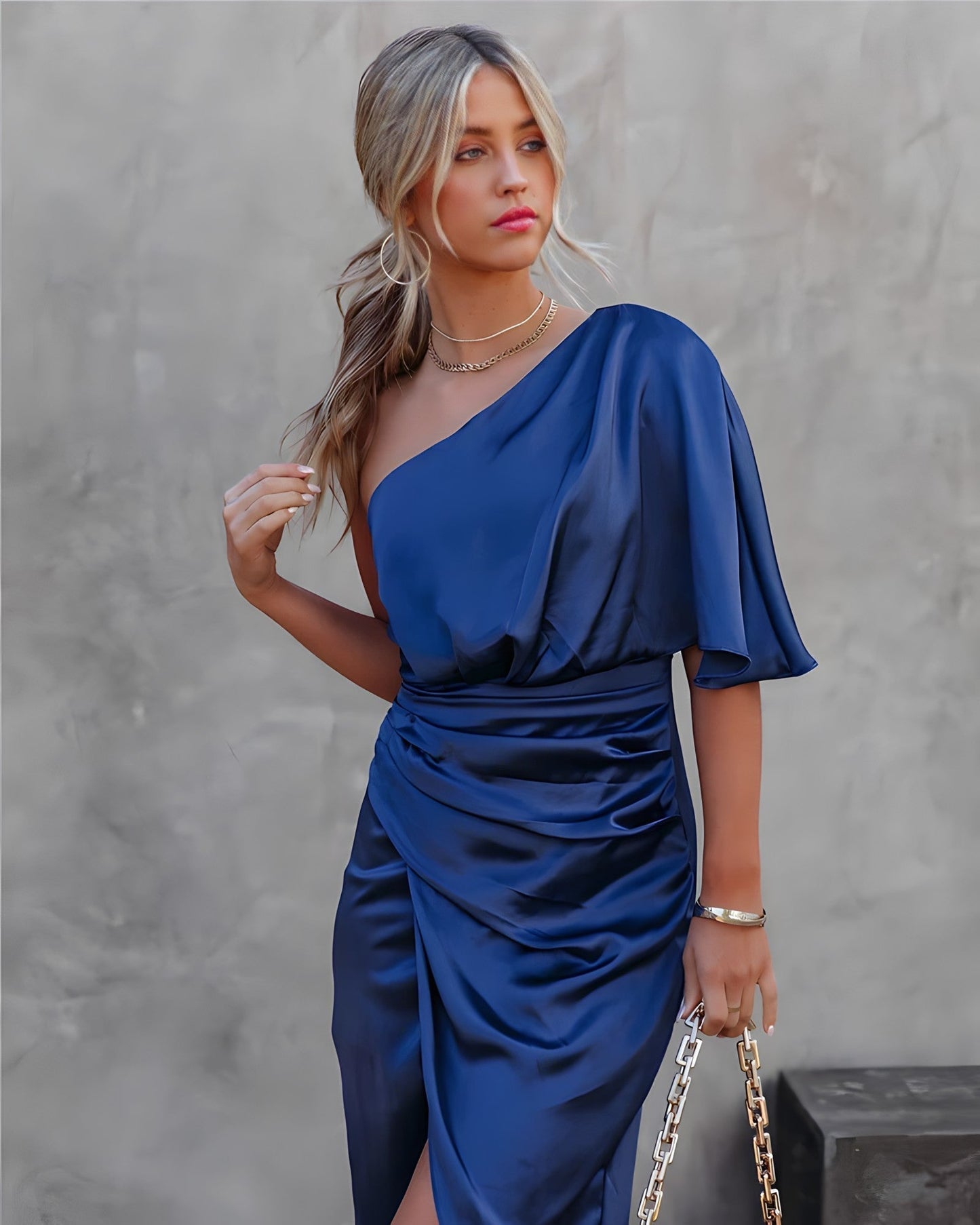 Layla - One-Shoulder Party Dress - Samberule