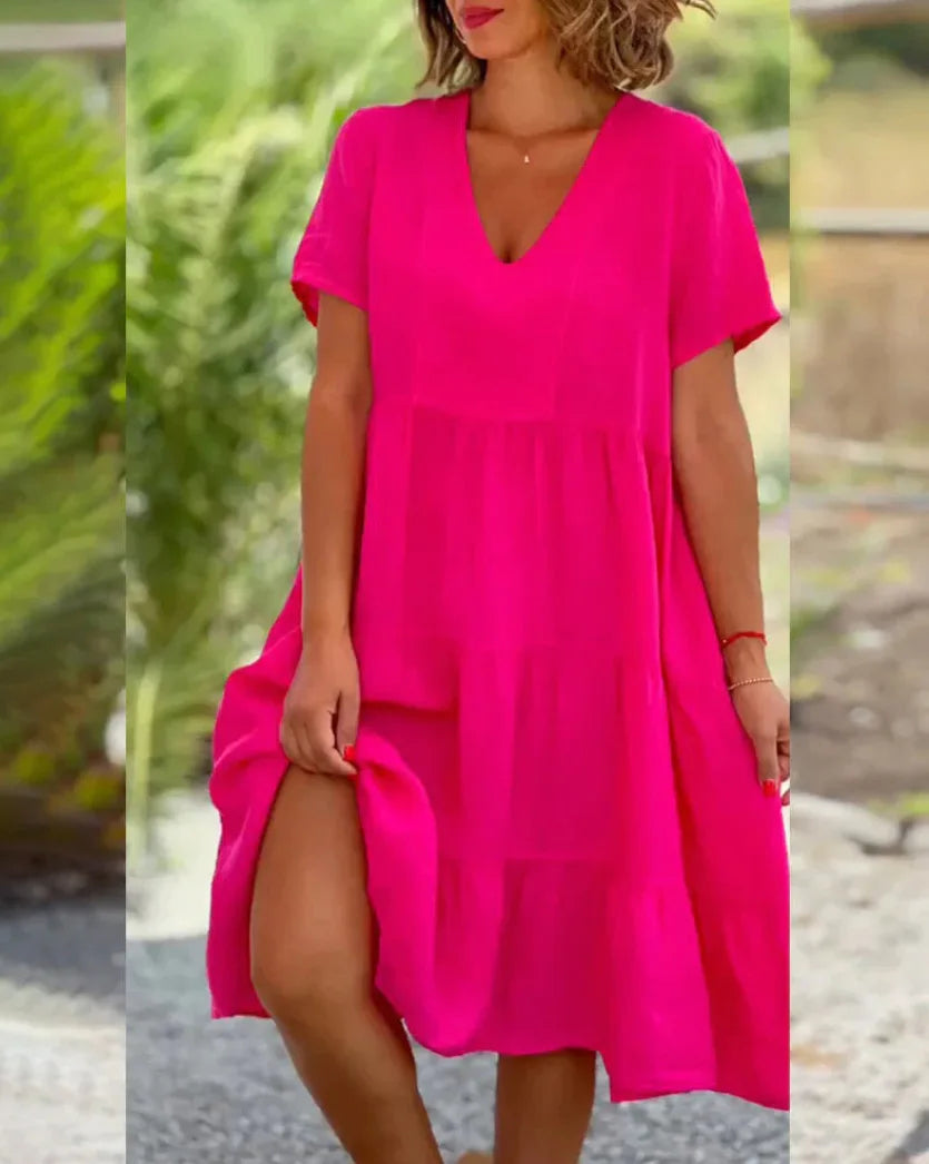 Julie - Tiered V-Neck Dress - Samberule