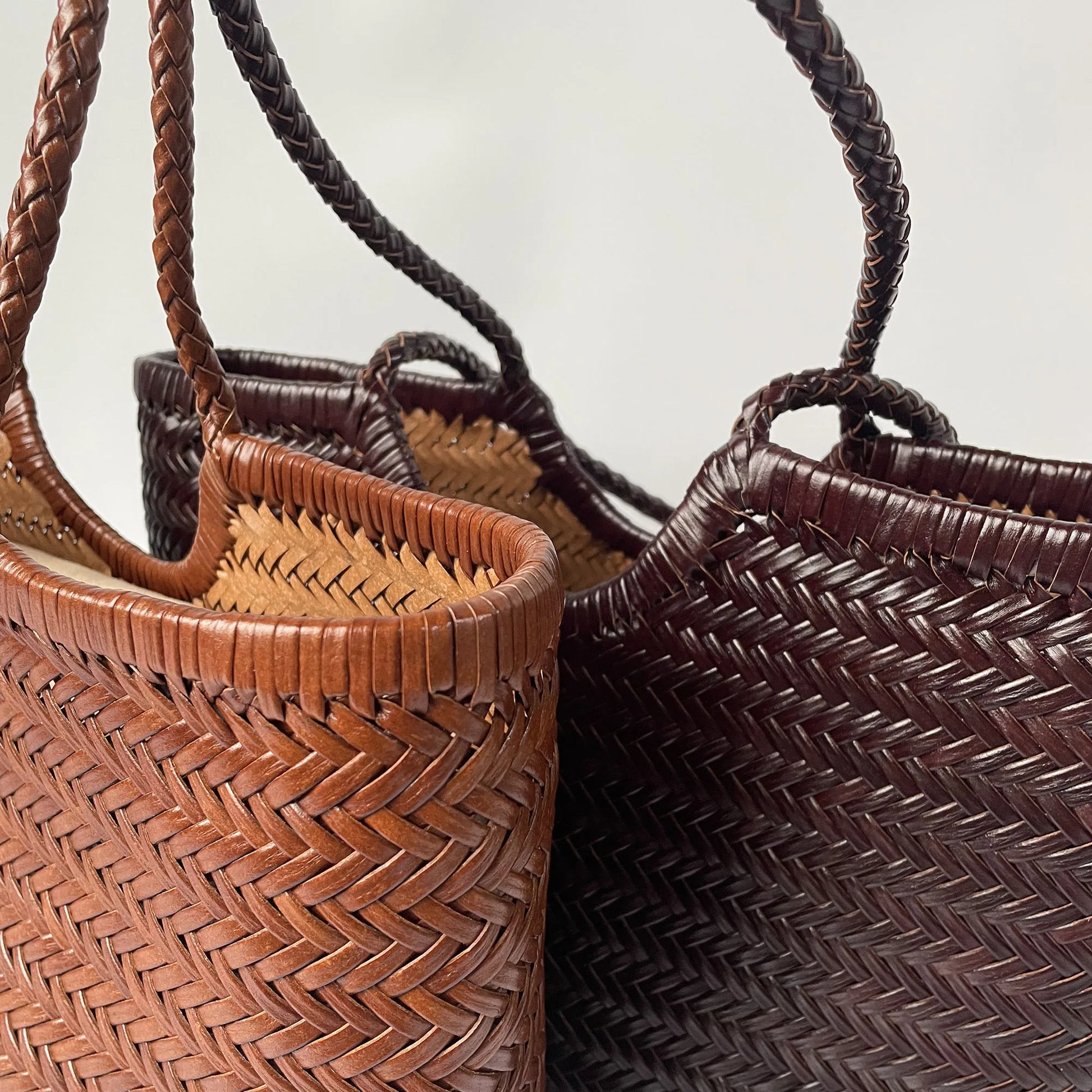 Kathy - Leather Woven Tote Bag - Samberule