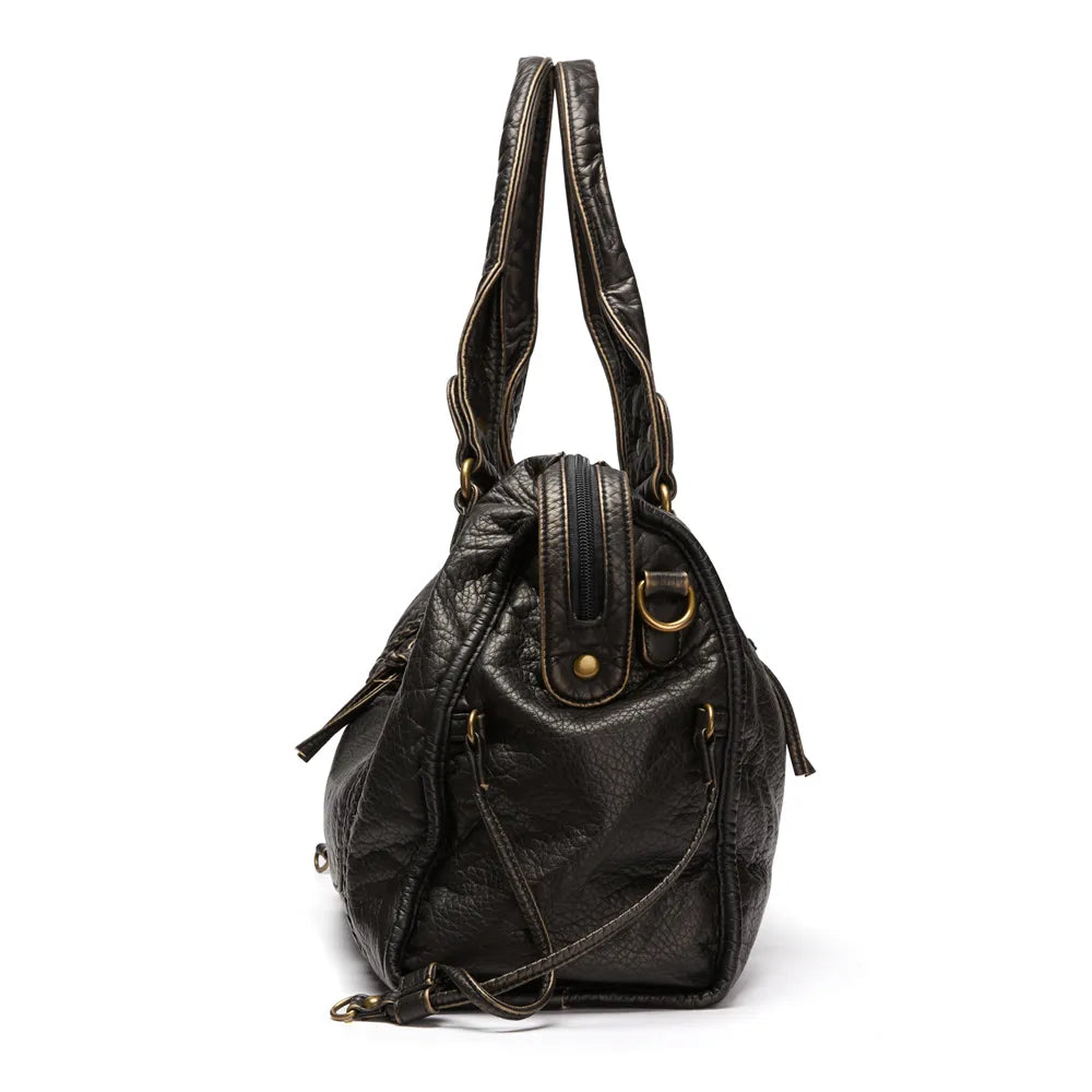Claire - Vegan Leather Structured Shoulder Handbag - Samberule