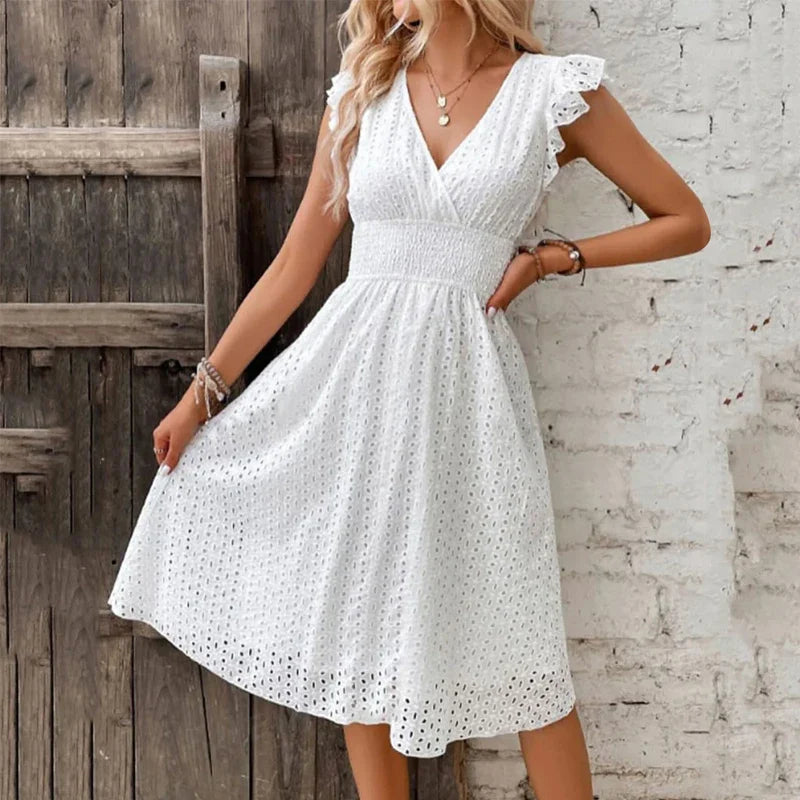 Lily - V-Neck Summer Dress - Samberule