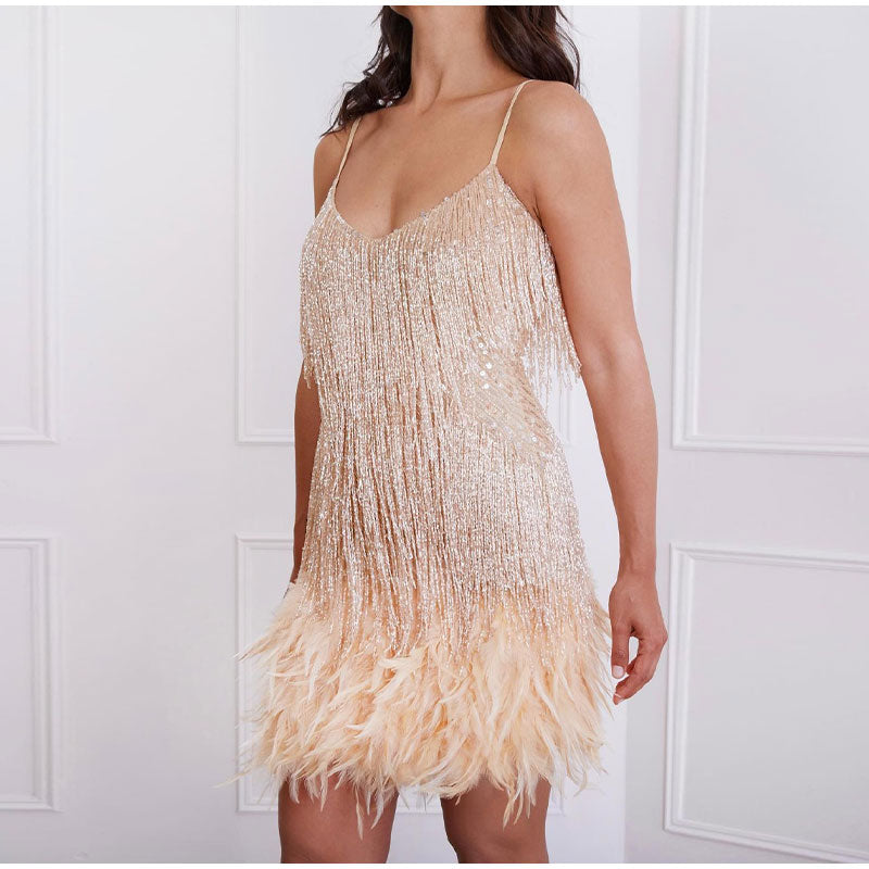 Lena - Glamorous Sequin Cocktail Dress - Samberule