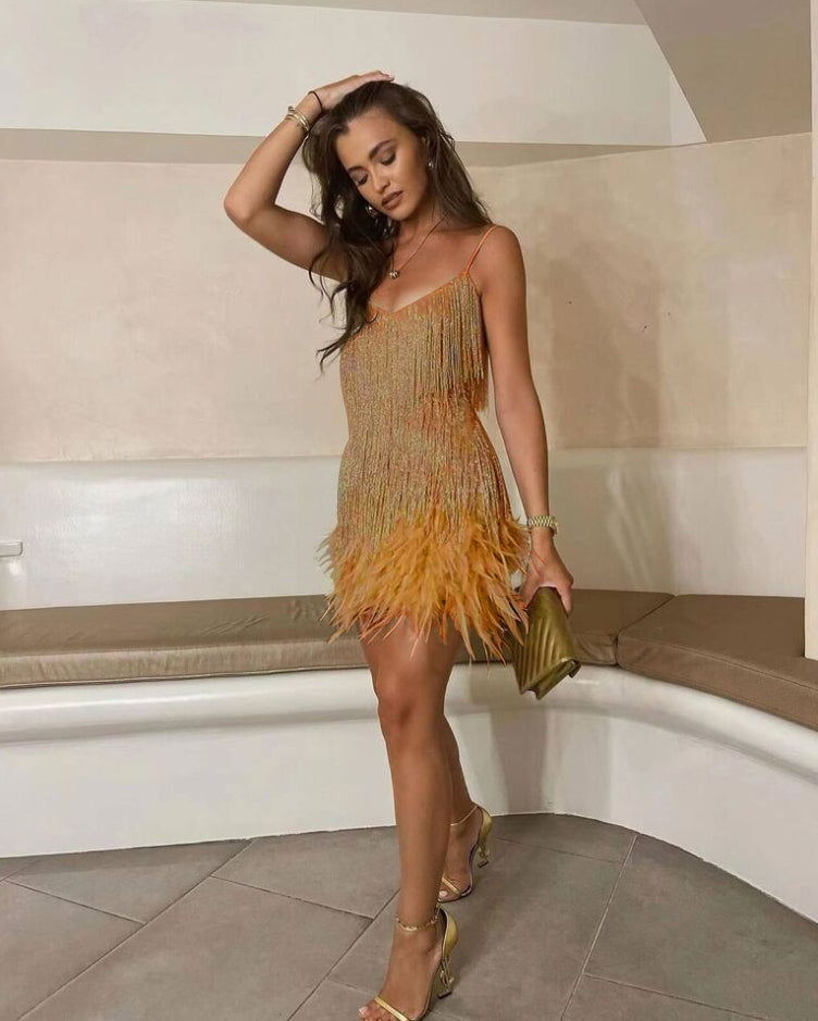 Lena - Glamorous Sequin Cocktail Dress - Samberule