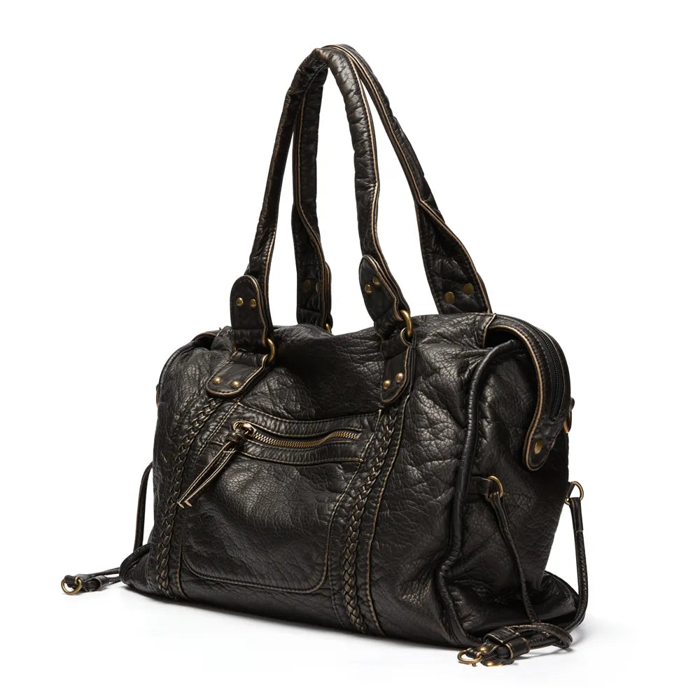 Claire - Vegan Leather Structured Shoulder Handbag - Samberule