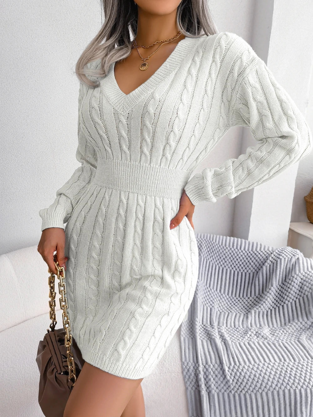 Chloe - Slim Fit Sweater Dress - Samberule