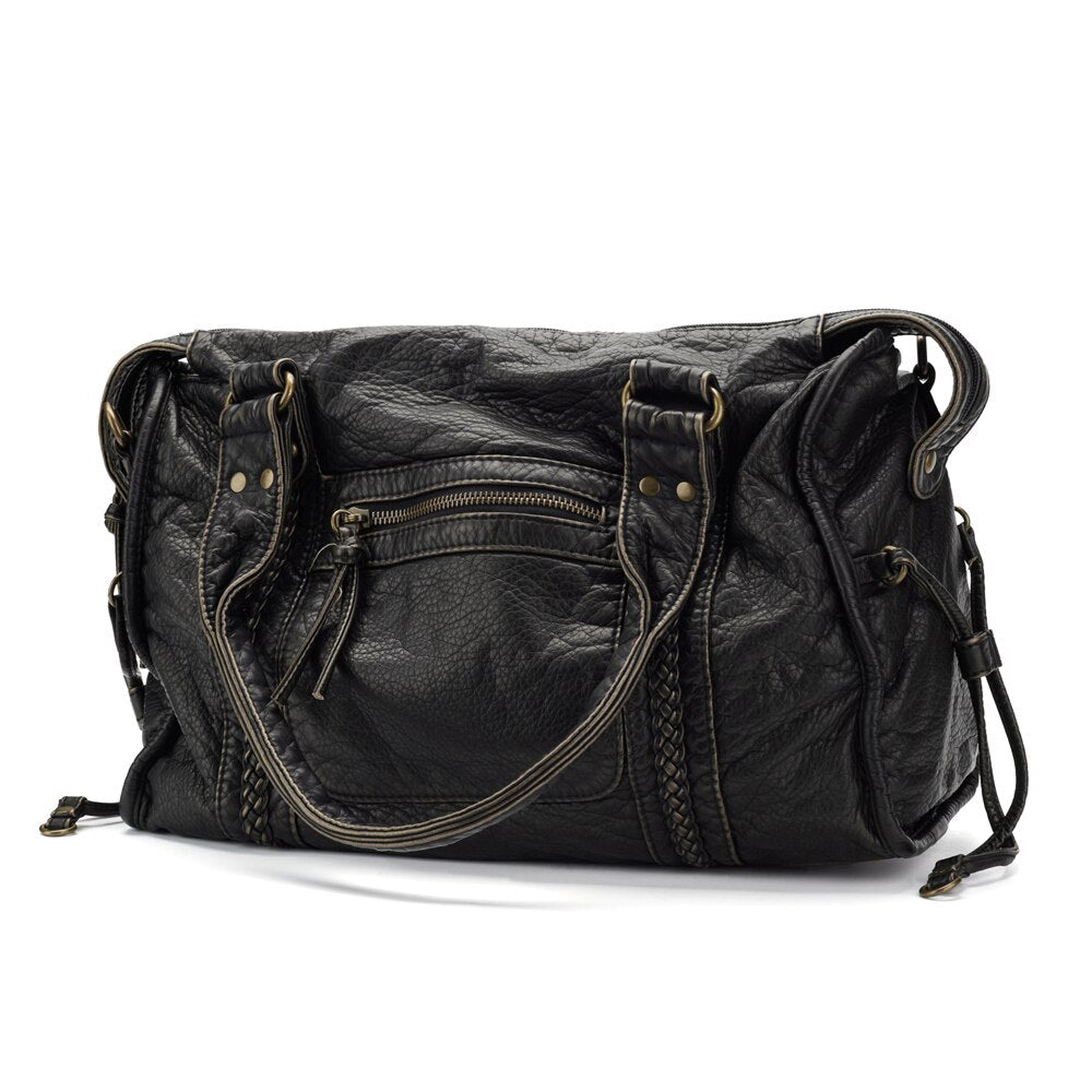 Claire - Vegan Leather Structured Shoulder Handbag - Samberule