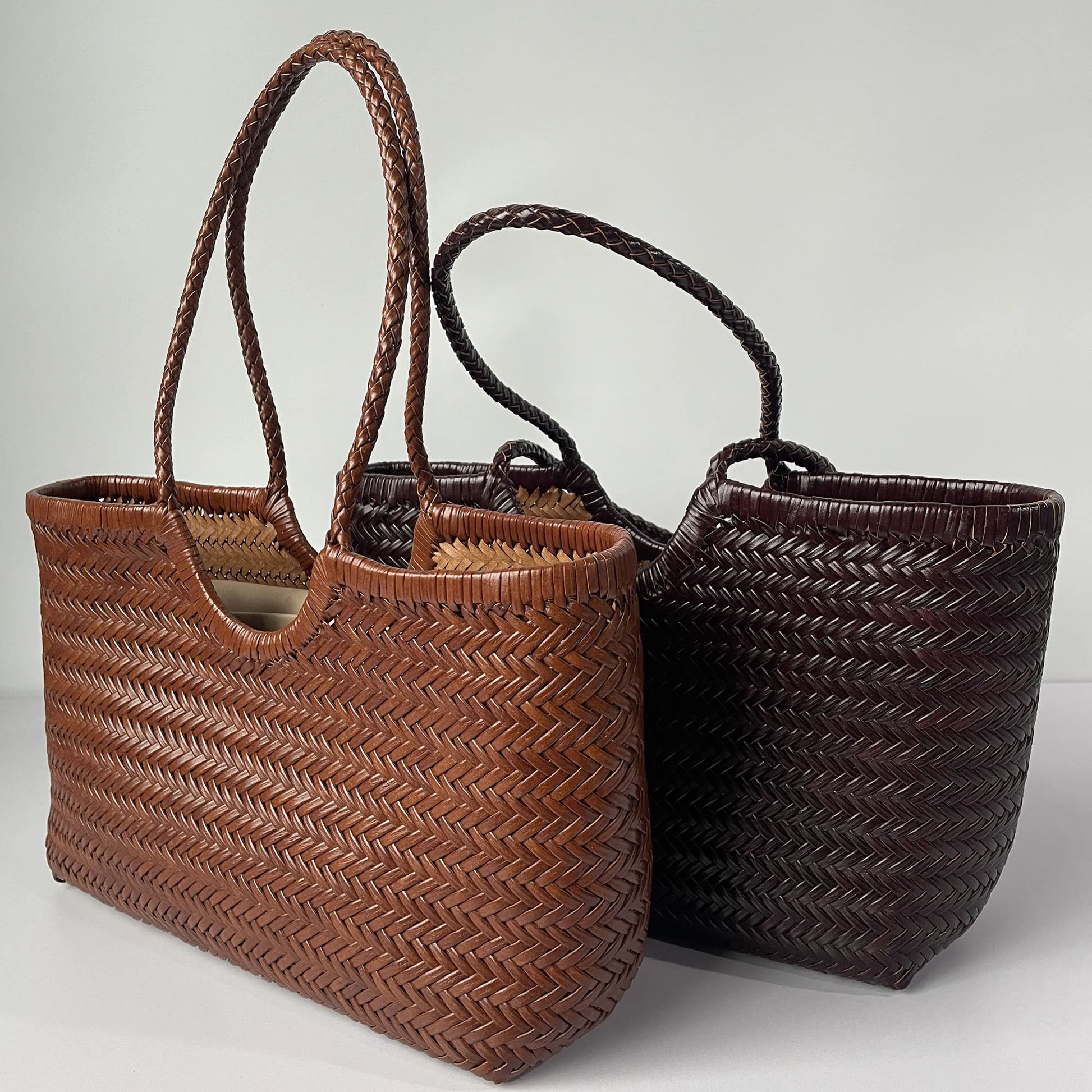 Kathy - Leather Woven Tote Bag - Samberule