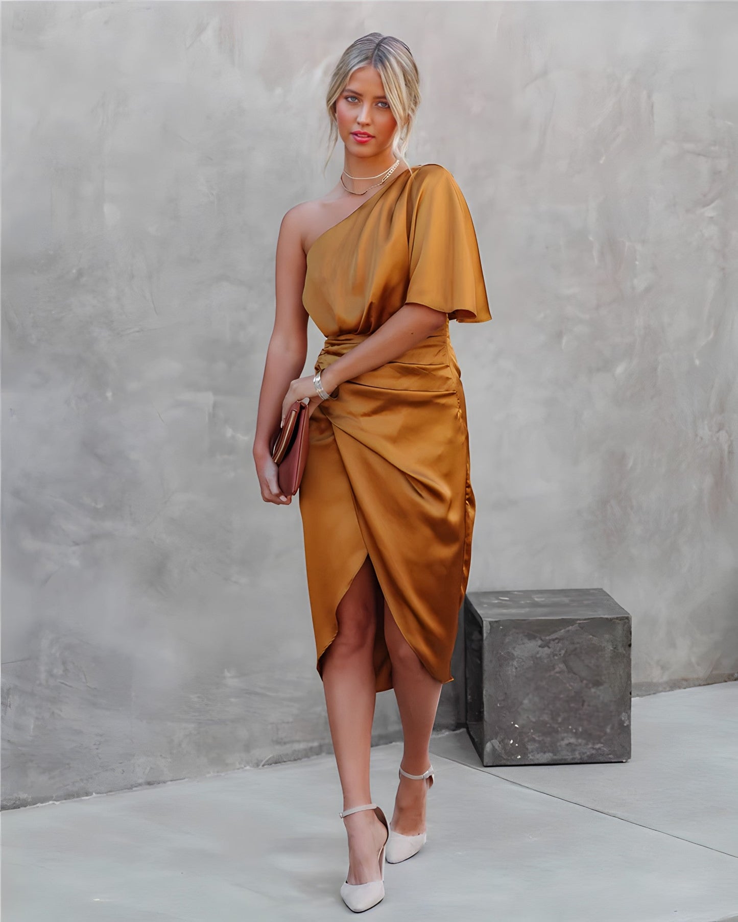 Layla - One-Shoulder Party Dress - Samberule