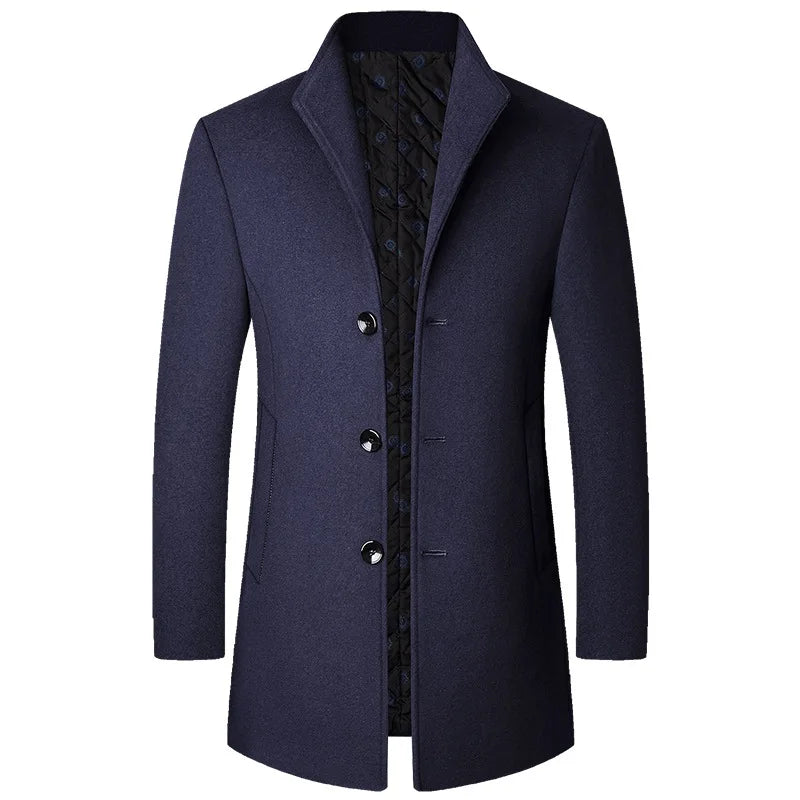 Mason | Men’s Sophisticated Long Overcoat With Buttons - Samberule