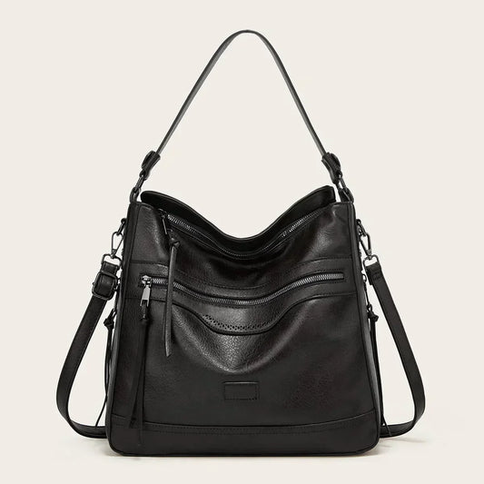 Maureen - Leather Slouchy Hobo Bag - Samberule