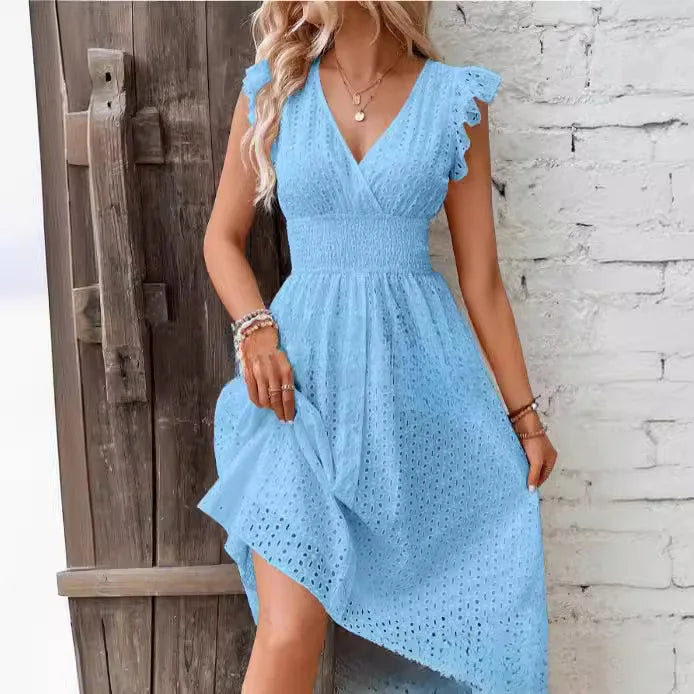 Lily - V-Neck Summer Dress - Samberule