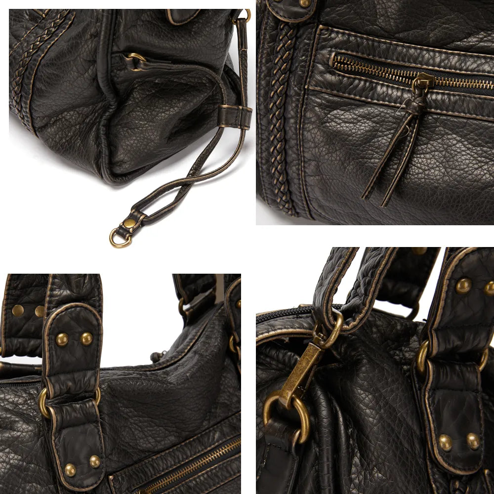 Claire - Vegan Leather Structured Shoulder Handbag - Samberule