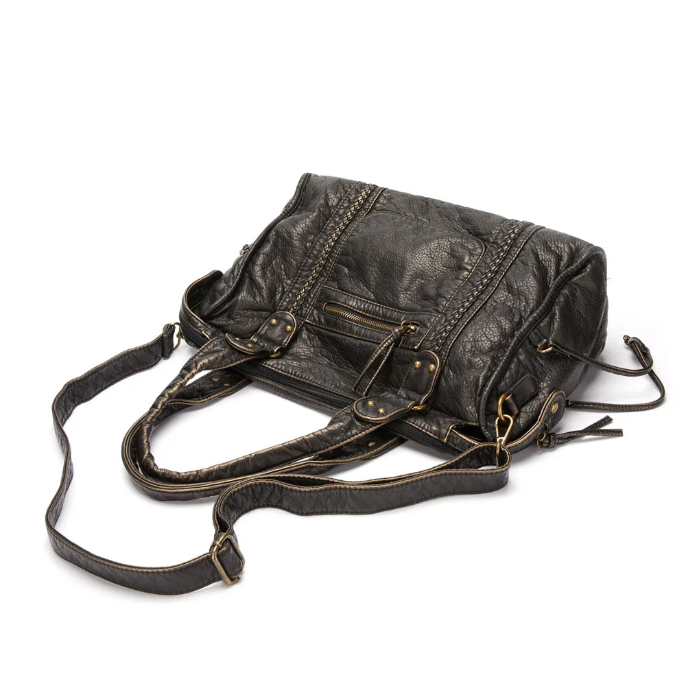 Claire - Vegan Leather Structured Shoulder Handbag - Samberule