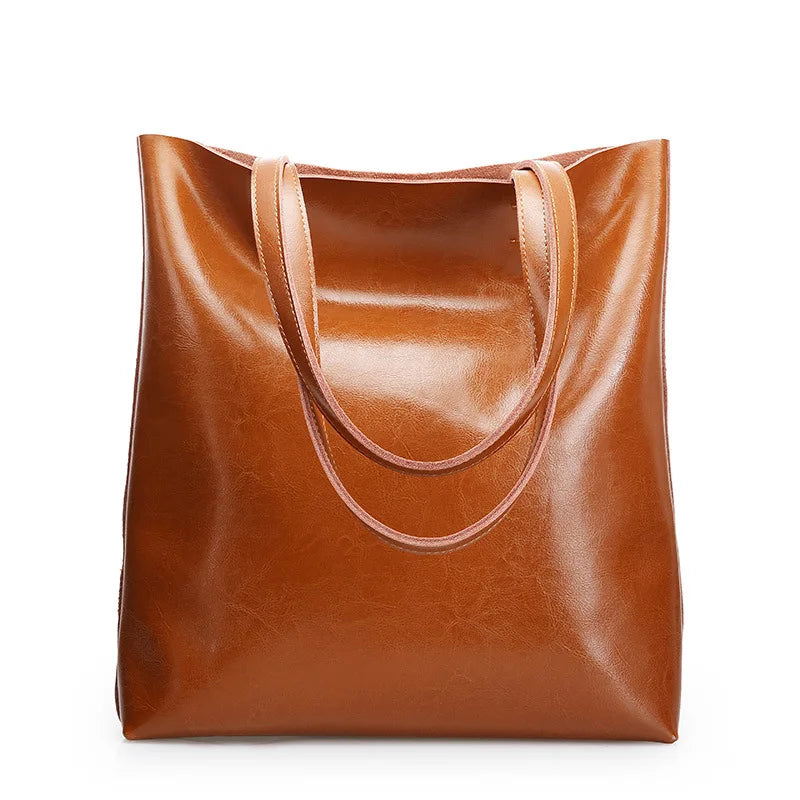 Holly - Leather Structured Tote Bag - Samberule