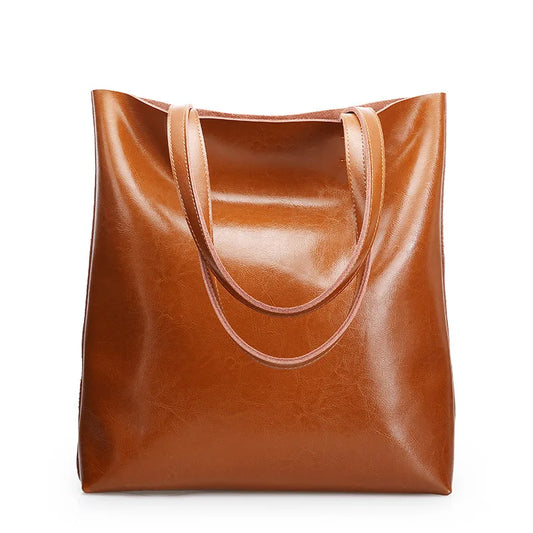 Holly - Leather Structured Tote Bag - Samberule