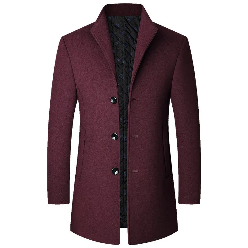 Mason | Men’s Sophisticated Long Overcoat With Buttons - Samberule