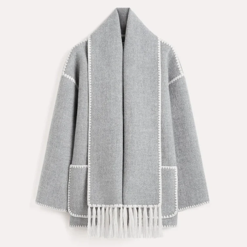 Lauren | Mélange woollen scarf jacket