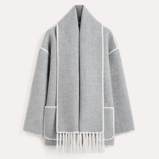 Lauren | Mélange woollen scarf jacket