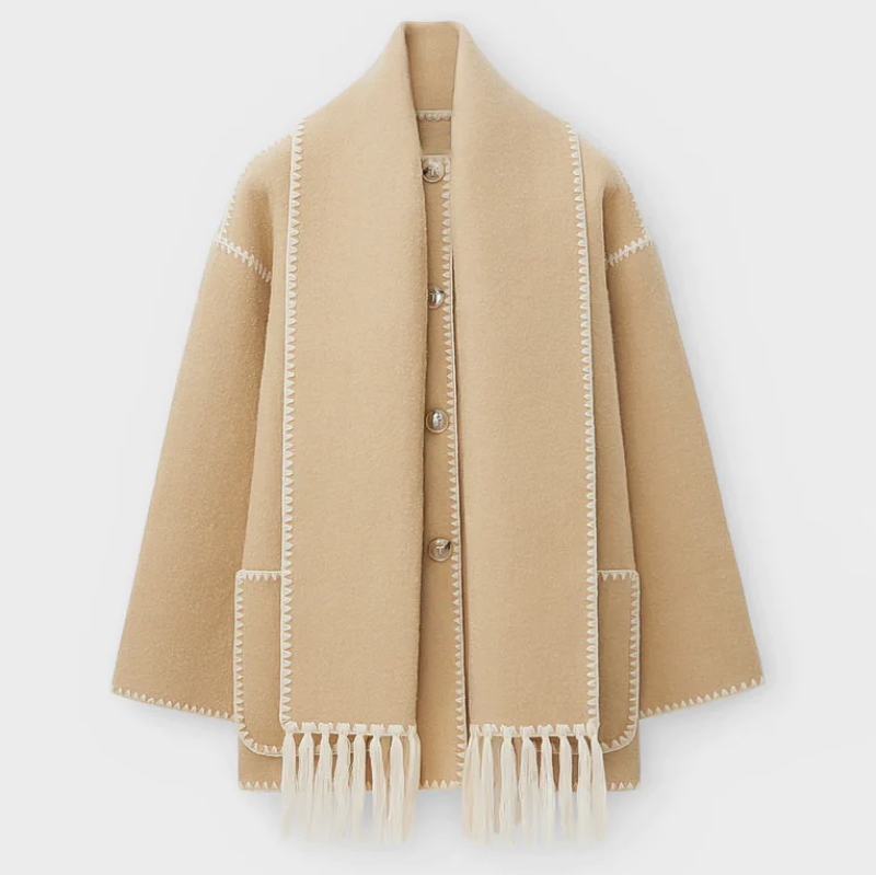 Lauren | Mélange woollen scarf jacket