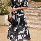 Ruby | Women’s Abstract Print Belted Midi Dress