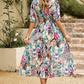 Ruby | Women’s Abstract Print Belted Midi Dress