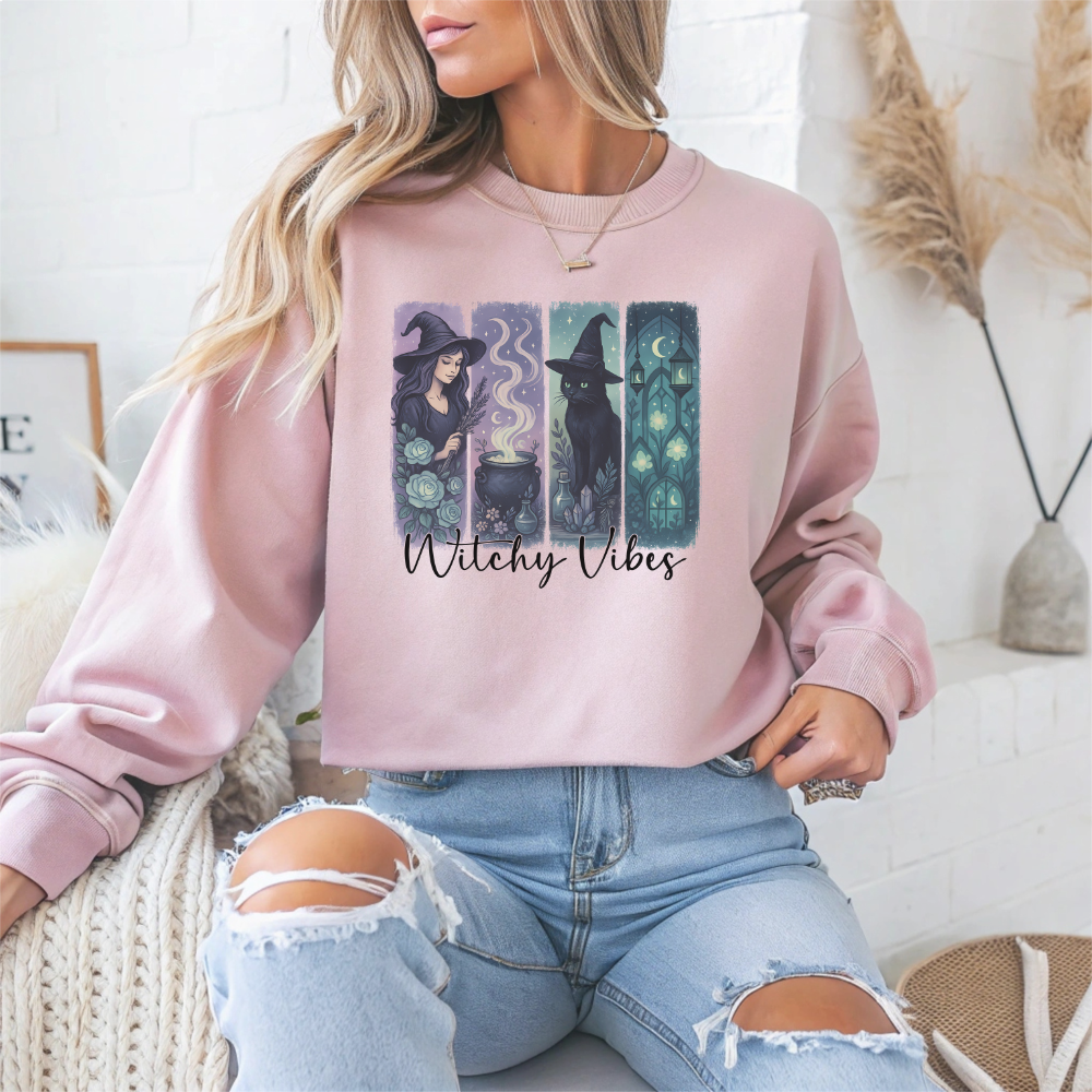 Witchy Vibes Halloween Crewneck Sweatshirt - Samberule