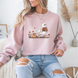 Cute Ghost & Dog Halloween Crewneck Sweatshirt - Samberule