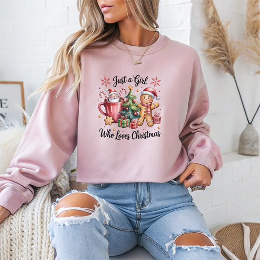 Just a Girl Who Loves Christmas Crewneck Sweatshirt - Samberule