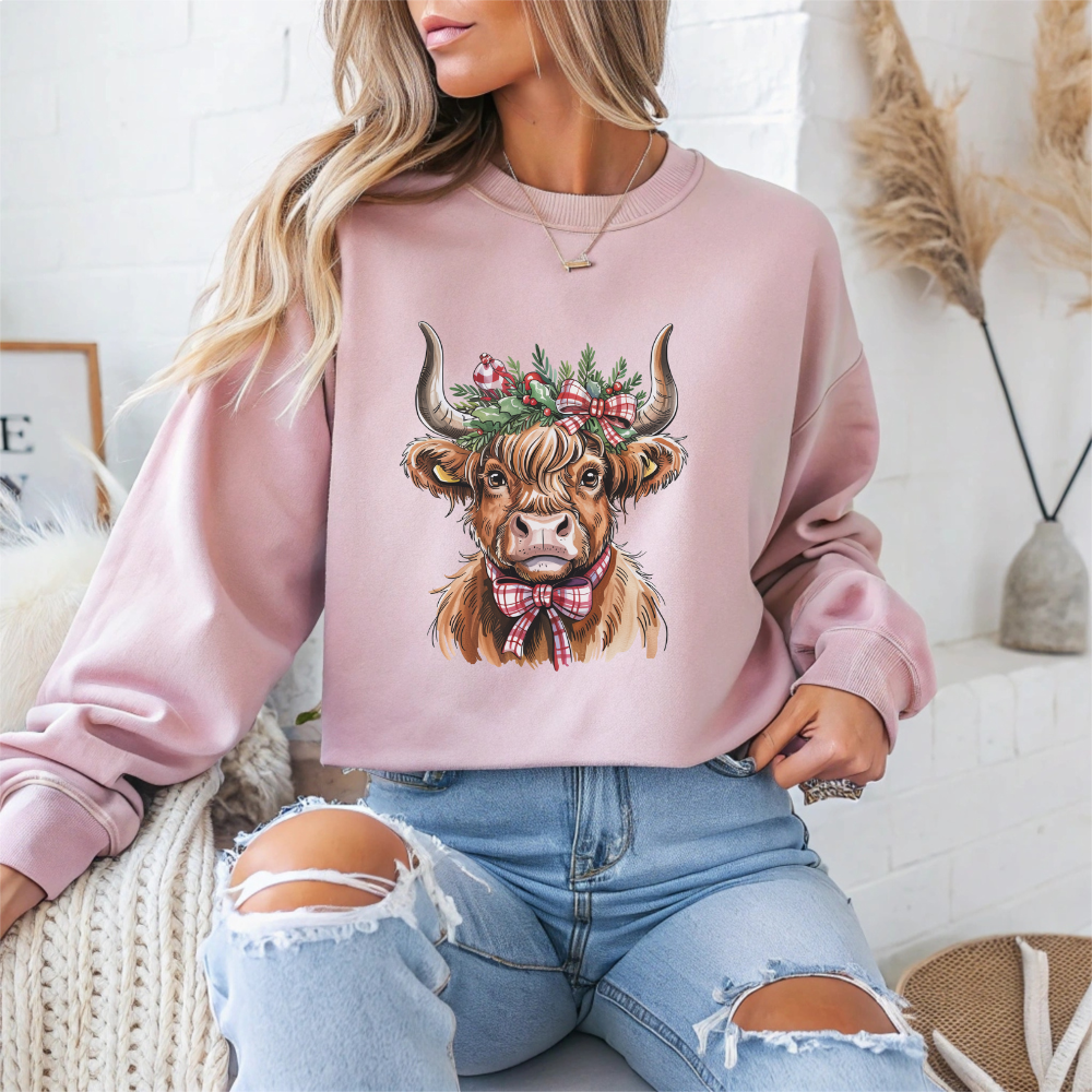 Festive Cow Christmas Crewneck Sweatshirt - Samberule