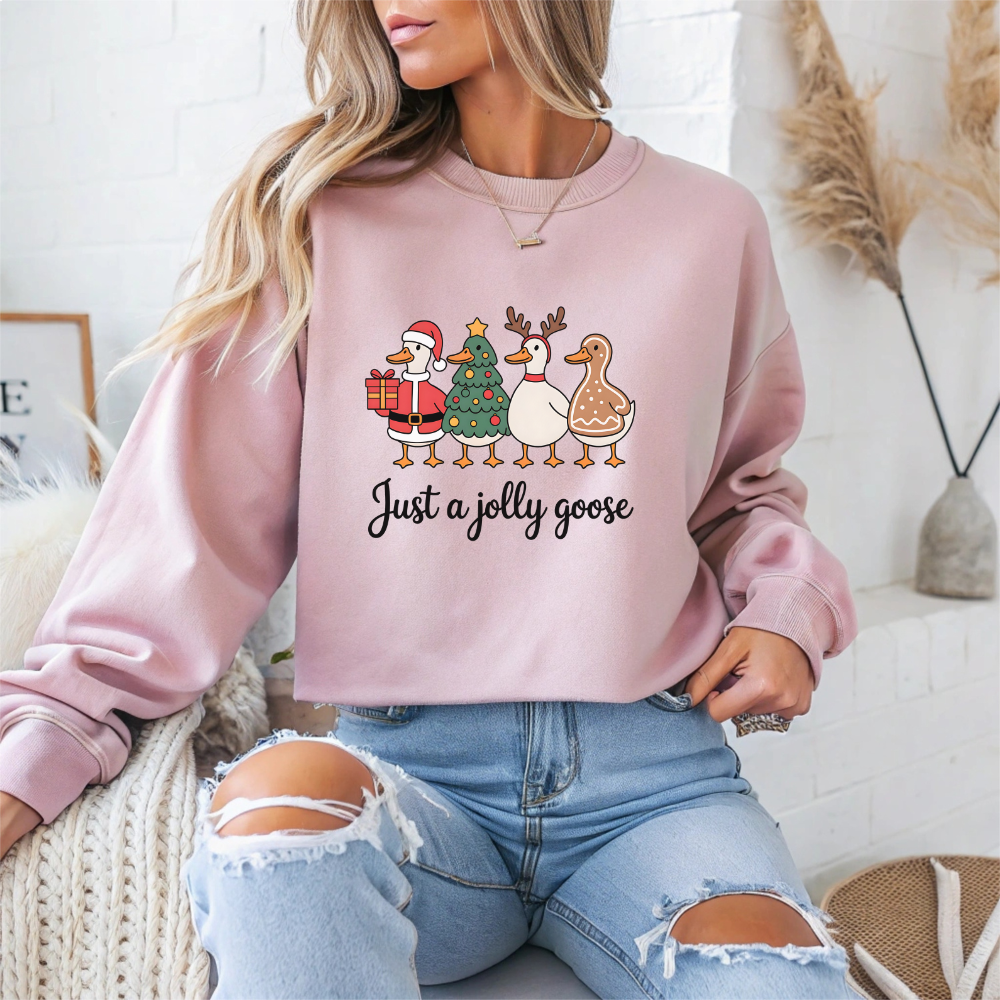 Just a Jolly Goose Christmas Crewneck Sweatshirt - Samberule