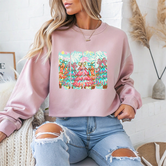 Vibrant Holiday Christmas Crewneck Sweatshirt
