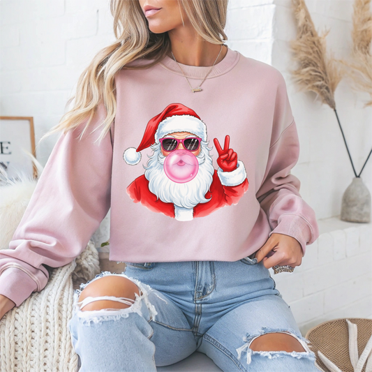 Santa Peace Christmas Crewneck Sweatshirt