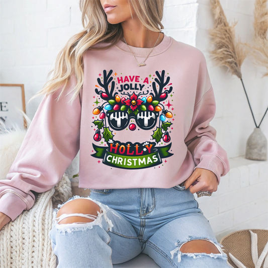 Have A Jolly Holly Christmas Crewneck Sweatshirt