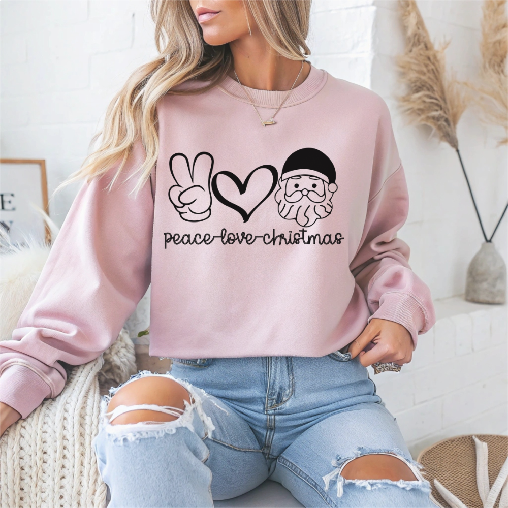 Peace Love Christmas Crewneck Sweatshirt