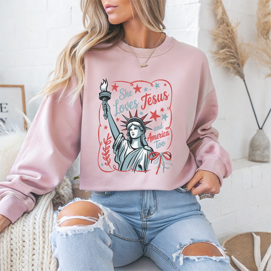 She Loves Jesus Faith Crewneck Sweatshirt