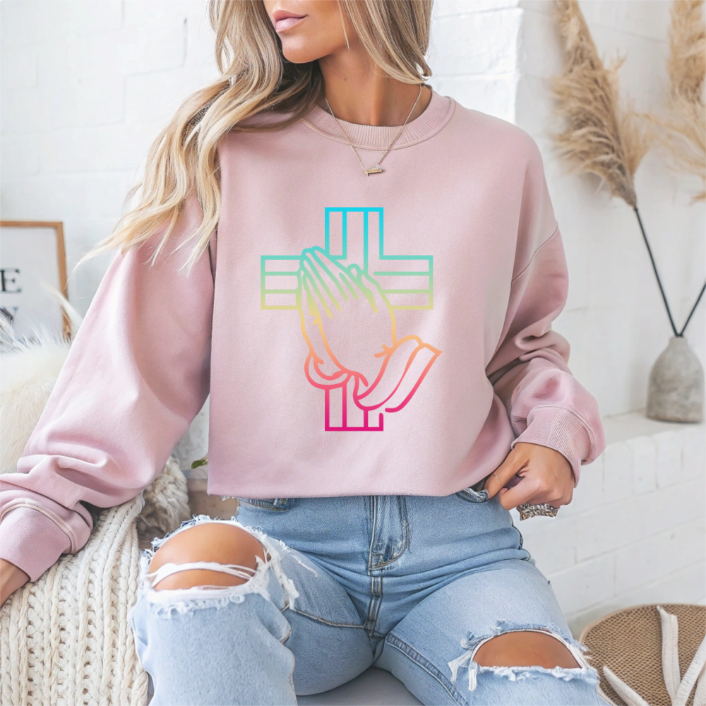 Praying Hands Faith Crewneck Sweatshirt