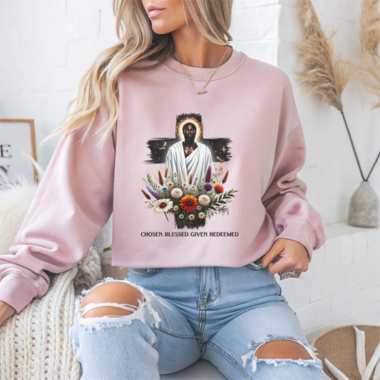 Chosen Blessed Given Redeemed Faith Crewneck Sweatshirt