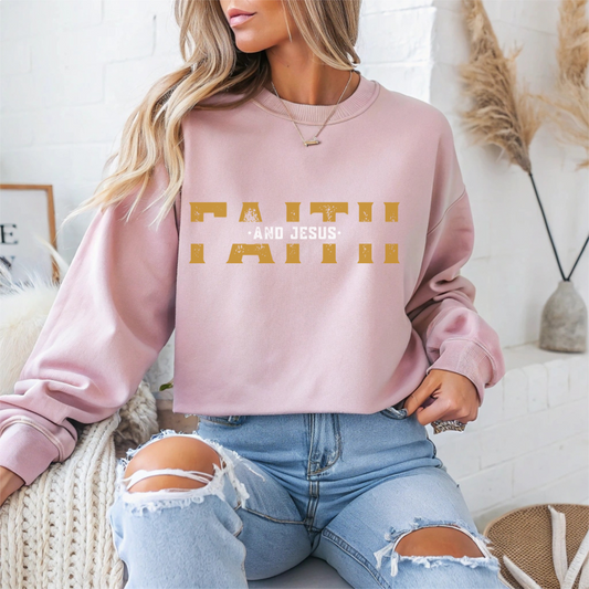 "Faith and Jesus" Faith Crewneck Sweatshirt