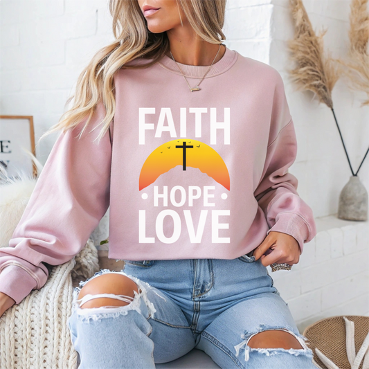 "Faith Hope Love" Faith Crewneck Sweatshirt