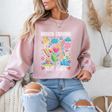Broken Crayons Still Color Mental Health Crewneck Sweatshirt