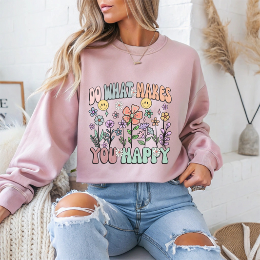Do What Makes You Happy Mental Health Crewneck Sweatshirt
